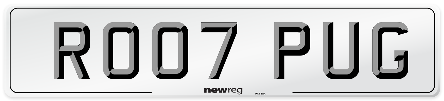 RO07 PUG Number Plate from New Reg